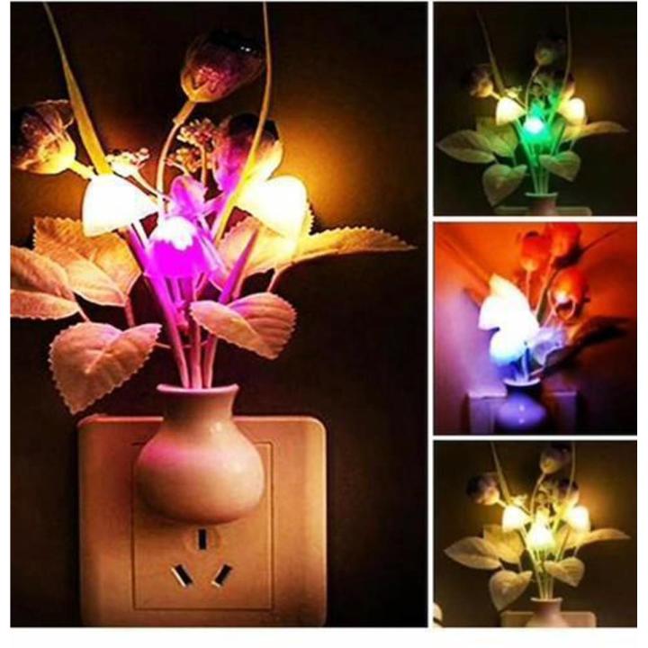 Romantic Colorful Sensor LED Mushroom Night Light Wall Lamp