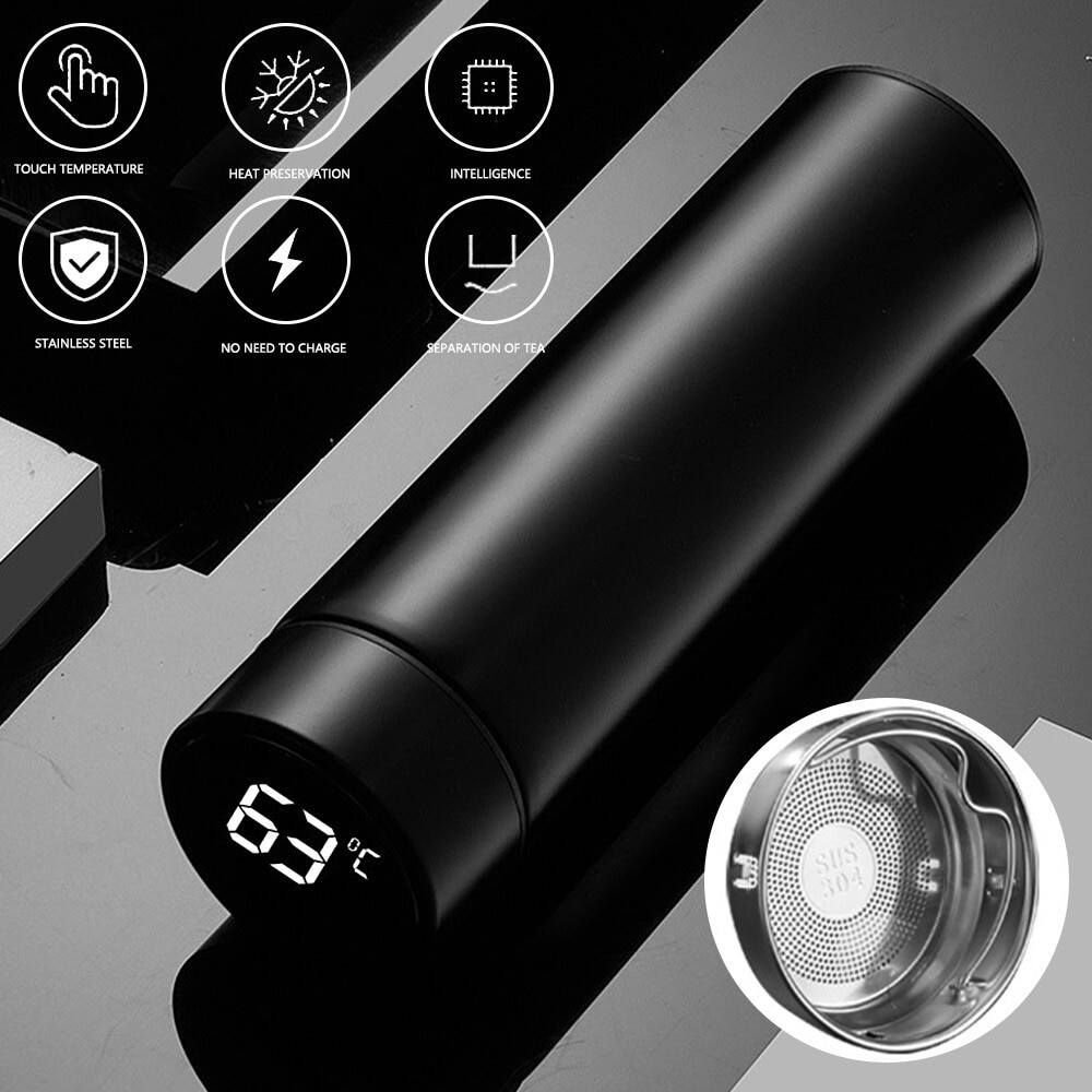 Smart Temperature Display Stainless Steel Vacuum Flask (500ml) - 2