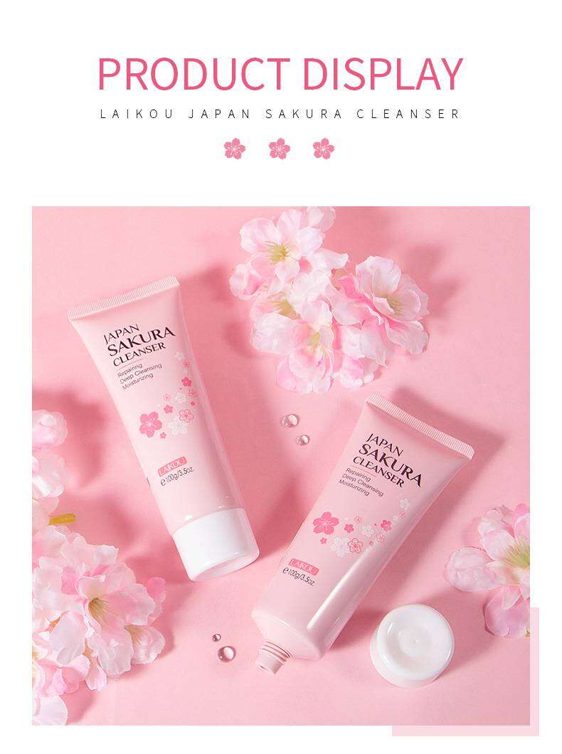 LAIKOU Japan Sakura Cleanser Whitening Face Wash 50ml - 2