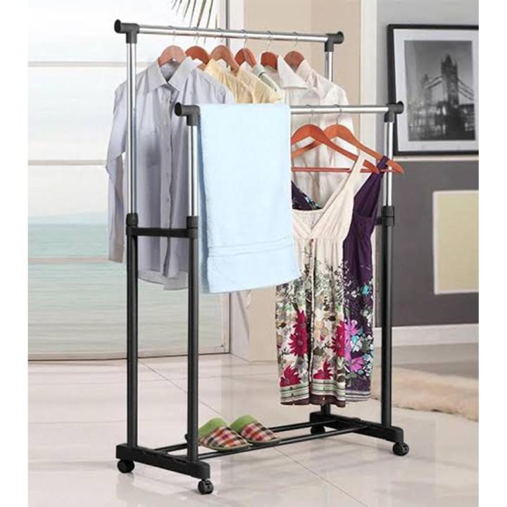 Double pole clothes rack - 4
